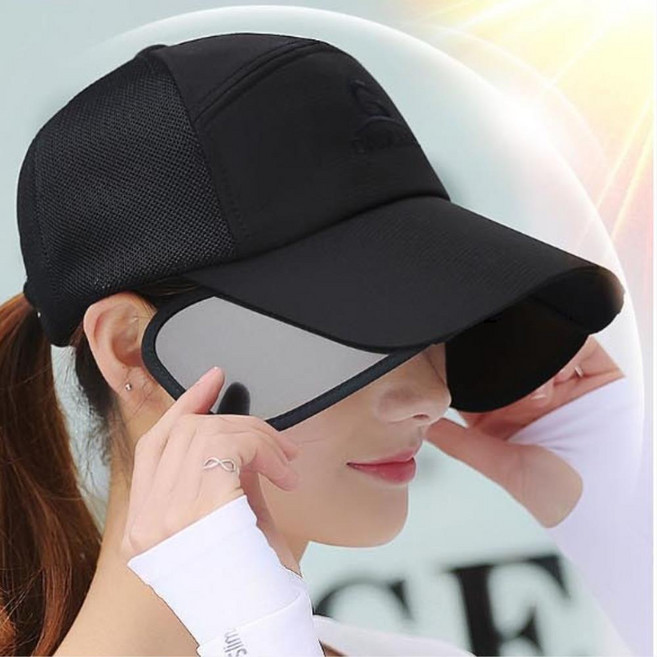 [G2L] 여름 커플 스포츠 큰챙 날개 메쉬 볼캡 모자 해변 비치 등산