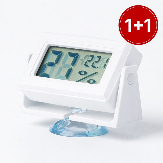 [1+1] 테라돔 테라리움 파충류 부착식 디지털 온습도계, 화이트, 2개