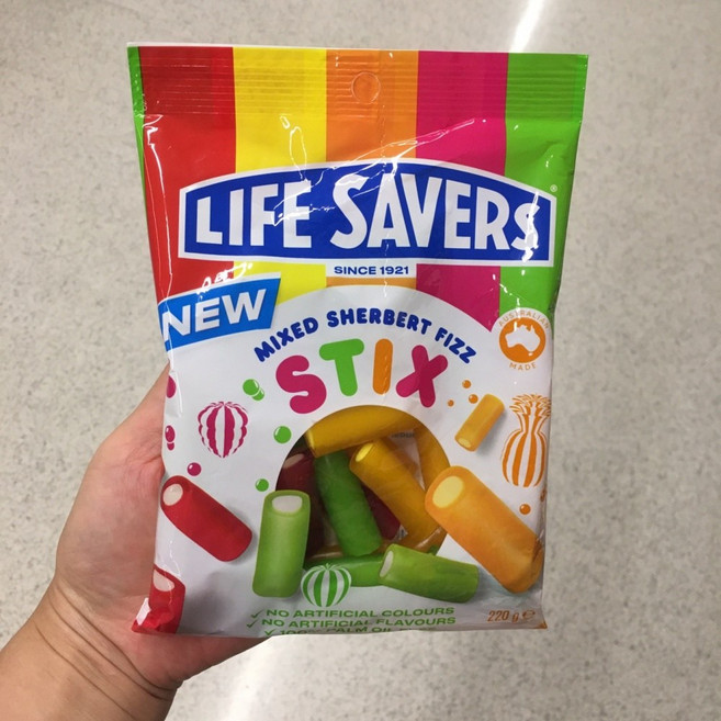 라이프세이버 여러가지맛 셔벳 피즈 스틱 Lifesavers Mixed Sherbert Fizz Stix, 200g, 2개