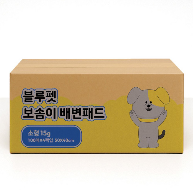 블루펫 보솜이 강아지 배변패드 15g, 1개, 400개입