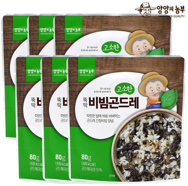 기타 간편하게 뚝딱! 바로 비벼먹는 고소한 비빔곤드레 80g x 6EA, 6개