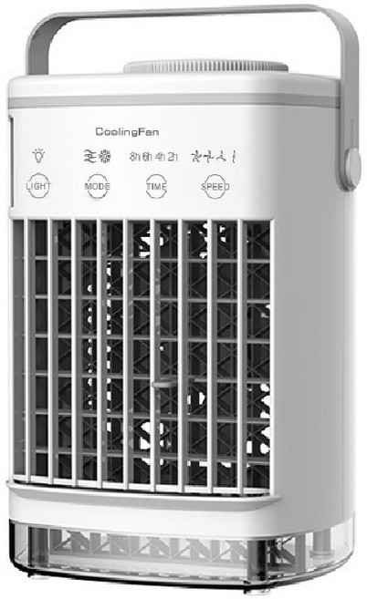 CoolingFan 桌上型水冷噴霧風扇 迷你涼風扇 USB供電 四段風速 700ml水箱 白色, 白色(USB供電+四段調溫+700L)