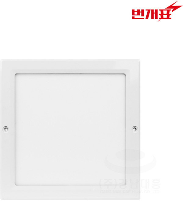 번개표 LED 엣지타입 사각 직부등 20W 220mm, 주광색, 5개