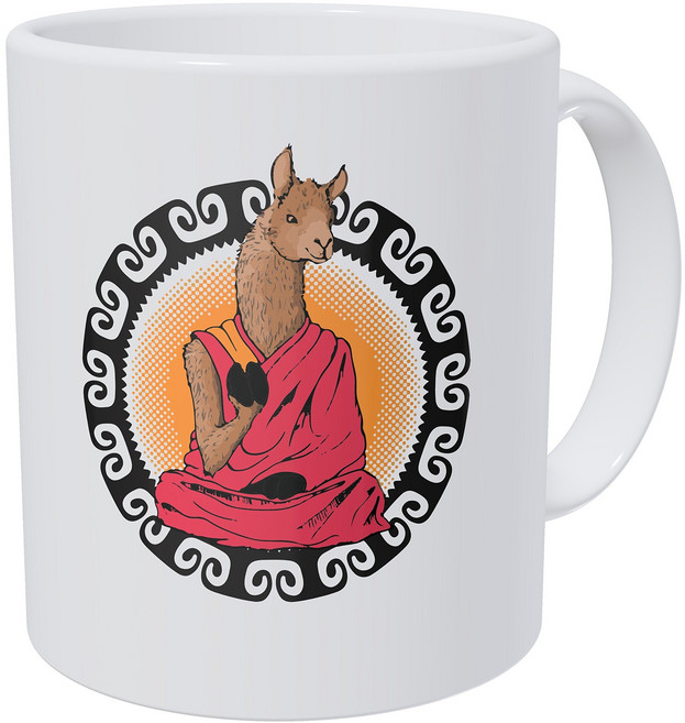 Wampumtuk Dalai Llama Lama Buddhism Monk 11 Ounces Funny Coffee Mug Wampumtuk 달라이 라마 라마 불교 승려 1, 1개, White