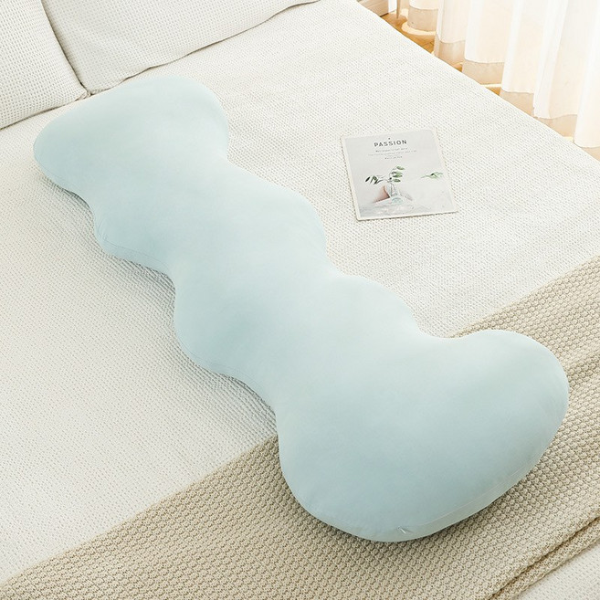 임산부용 U자형 바디필로우 긴수면쿠션 허리 다리 안고 자는 롱베개 죽부인, 아쿠아블루