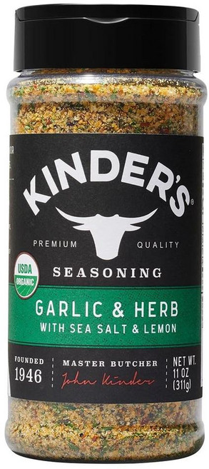 Kinders 유기농 마늘 허브 소금 레몬 시즈닝, 311g, 1개
