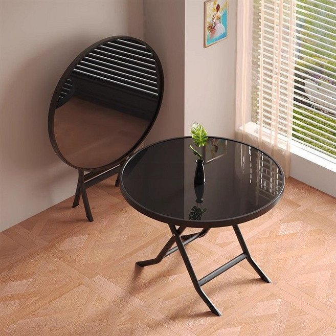 실버미어 야외 접이식 600 아웃도어 테이블, 블랙(원형)