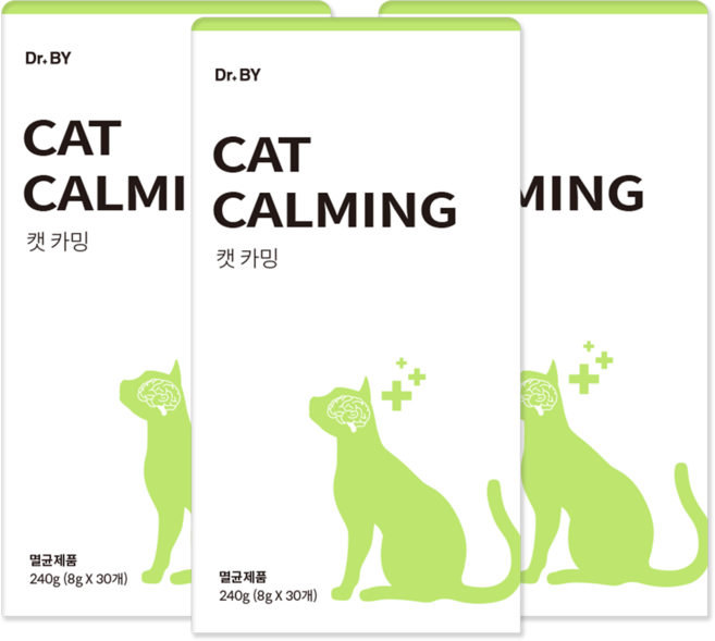 닥터바이 캣카밍 고양이 스트레스 영양제 합사 이사 분리불안 안정제 진정제, 3세트, 스트레스완화/안정/집중력관리, 30회분