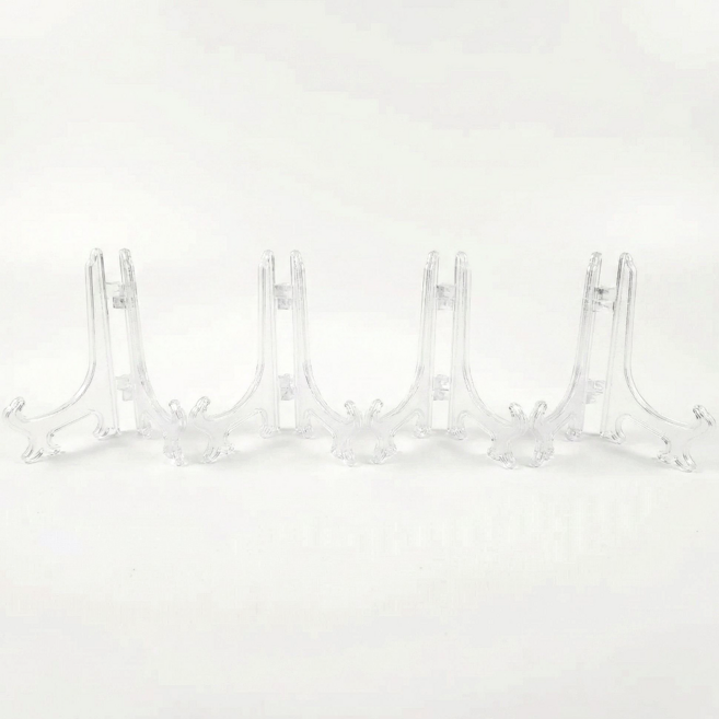 마루오피스 접시 상패 액자 다용도 플라스틱 받침대, 투명색상+소(4P), 1세트