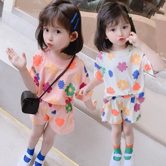 [더사랑이] 아동복 키즈 여름 반팔 상하복 세트2종 쇼미꽃상하복1+1