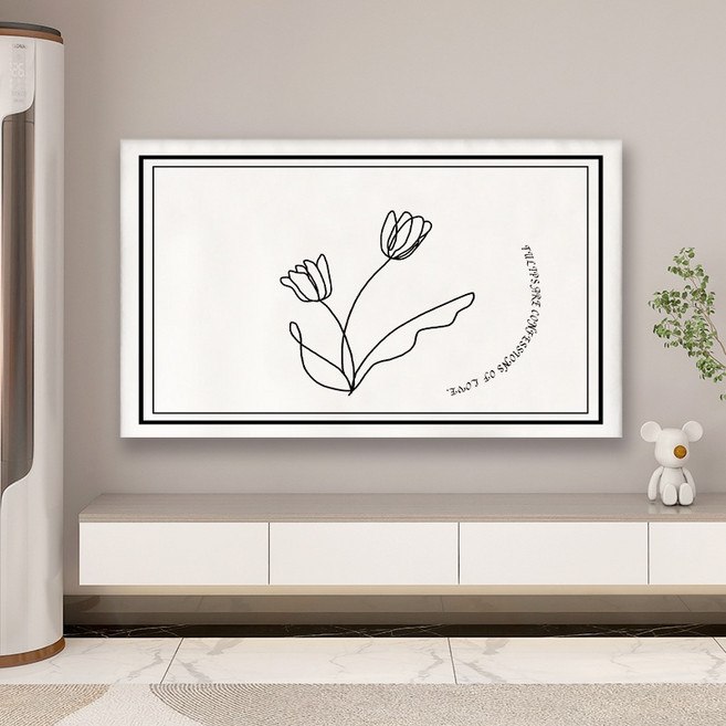 티비 가리개 먼지 커버 모니터 TV 덮개 고탄력 32~85인치, L, 1개