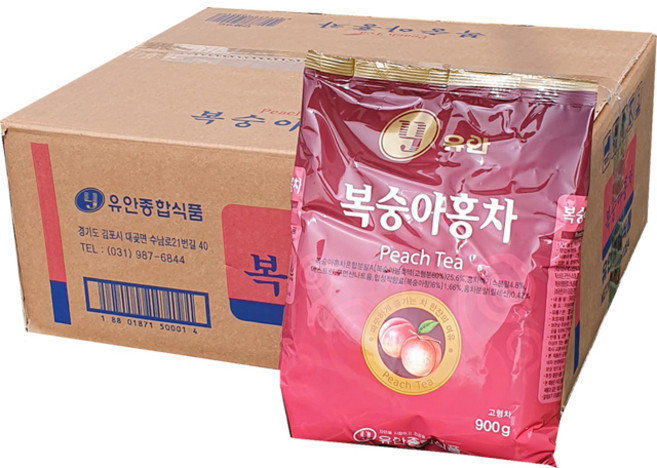 유안 복숭아홍차 900g (자판기용), 1개입, 12개