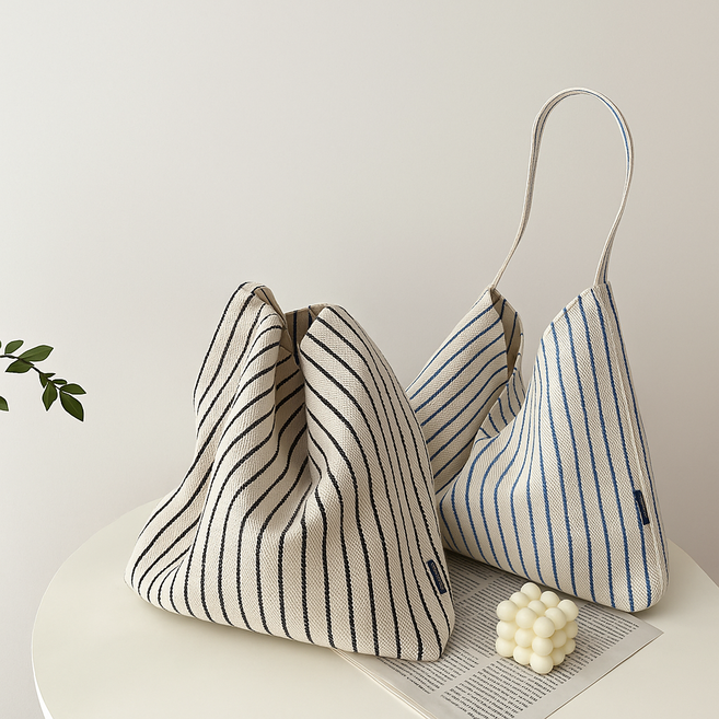 멀론 가벼운 스트라이프 캔버스 보부상 가방