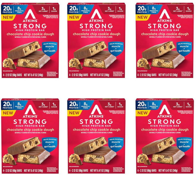 앳킨스 스트롱 초콜릿칩 쿠키도우 프로틴 단백질바 240g 6팩