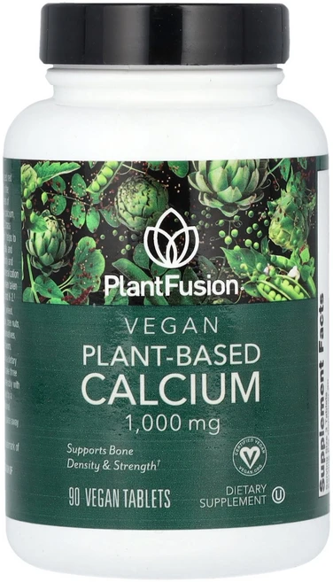 PlantFusion 비건 식물성 칼슘 90정(1정당 333mg) PlantFusion (플랜트퓨전), PlantFusion, 비건 식물성 칼슘, 90정(1정, 1개, 90정 - 쿠팡