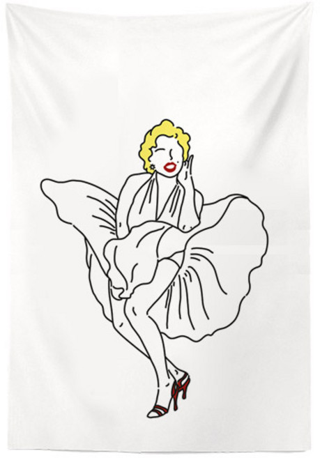 LAVERTON 영화 드로잉 감성 패브릭포스터 8종 5size, 마를린먼로