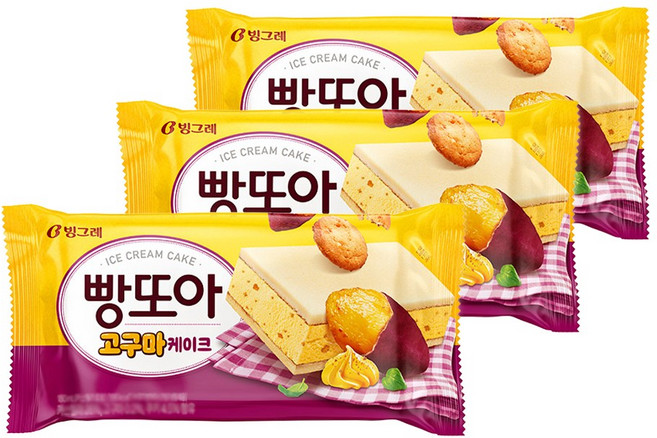 빙그레 샌드 아이스크림 빵또아 고구마케이크, 14개, 130ml