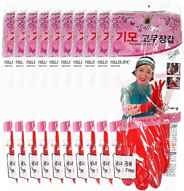 김애경 기모 고무장갑, 혼합색상, 10세트