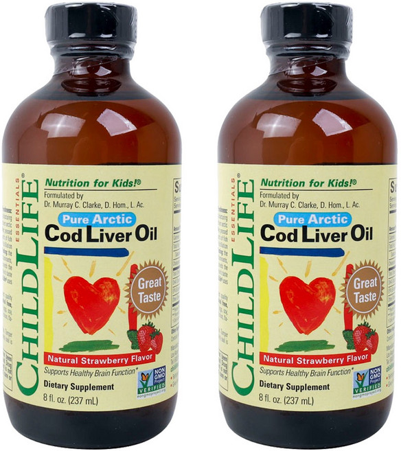 차일드라이프 퓨어 아틱 코드 리버 오일 어린이 오메가 3 내추럴 스트로베리, 2개, 237ml