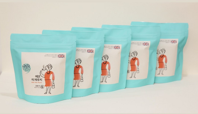 생분해 에코파우치 티필터 100매 X 5팩 II 찻잎우림망 인퓨저, 5개