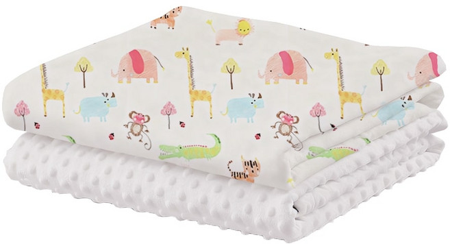 HABABY 雙面豆豆毯 - 恐龍樂園, 熊與松鼠