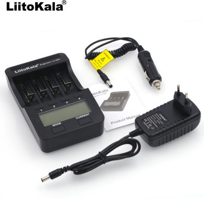 LiitoKala Lii-600 배터리 충전기 리튬 이온 3.7V 및 NiMH 1.2V 18650 26650 21700 적합, 03 Lii-500-EU-Car, 1개
