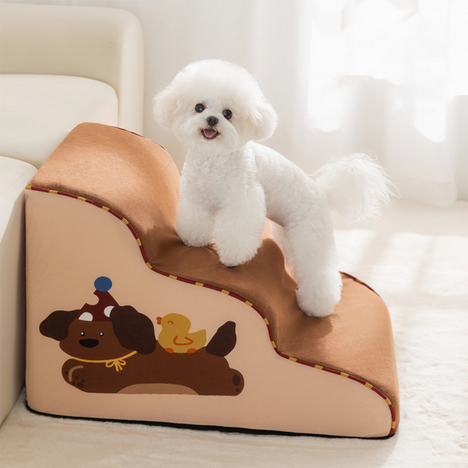 Norah 강아지계단 논슬립강아지계단 3단 강아지계단, 1개, 브라운