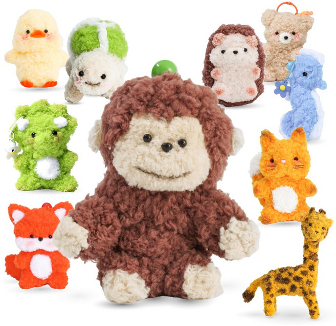 토이토 DIY 애니멀 모루 인형 키링 철사 가방고리 만들기, 1개, 고릴라