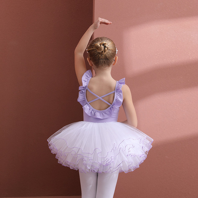 삐삐네옷가게 여아용 발레리나 민소매 프릴 분리형 스커트 발레복