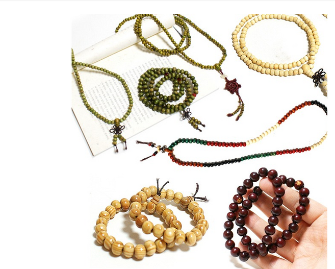 108염주 단주 홍목 녹단 팔찌 불교용품, 오색108 8미리-1개