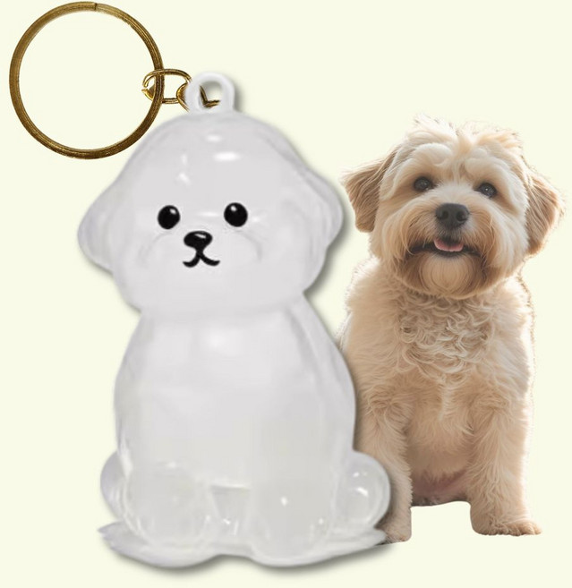 루아리브 강아지 털 키링 반려견 털 보관 기억보관, 1개, 말티