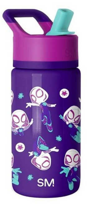 Simple Modern 아동용 서밋 빨대 뚜껑 포함 물병 | 디즈니 토이 스토리 414ml(14온스) 스테인리스 스틸 컵 단열 텀블러 남아 여아 학교용 | 버즈 앤 우디, Marvel: Spider Gwen