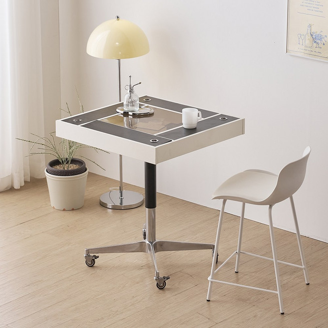 모던 스퀘어 이동식 수납 테이블, 블랙