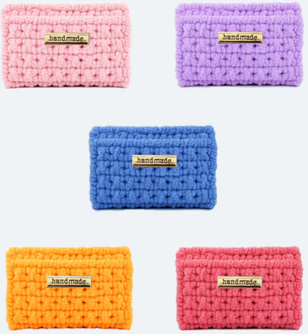 [네트공예 DIY] 5개 만들기 키트 망스티치 오픈형 카드 지갑 _PK02, 비비드, 1세트