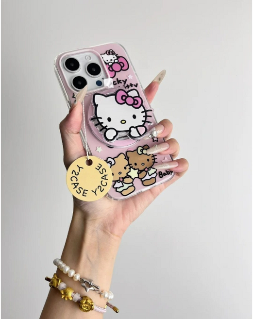 캐릭터 키티 아이폰 15프로케이스 맥세이프 호환 +스마트톡 자석 업데이트