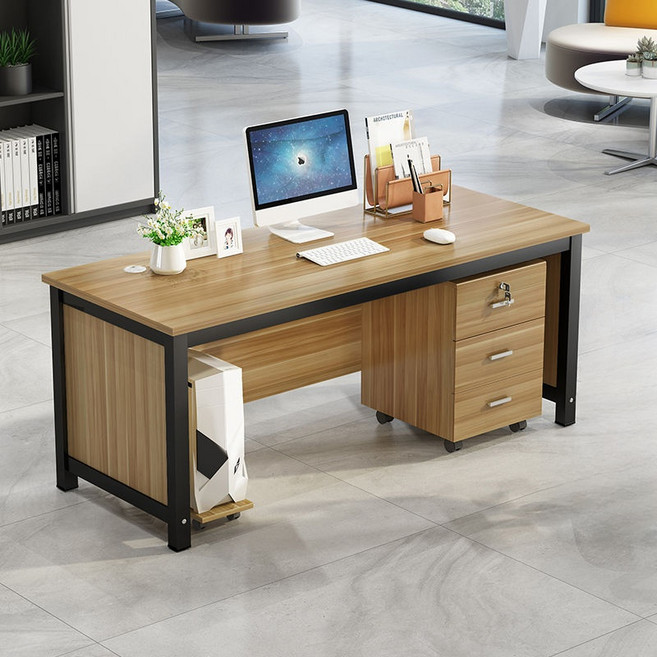 모던 심플 중역 사장님 책상 사무용 오피스 간이 데스크, G01+ 캐비닛