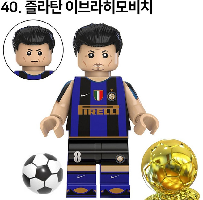 핸드브릭 팩토리 커스텀 미니브릭 피규어 축구선수 피파 싸커 플레이어 호환 블록호환, 40. 즐라탄 이브라히모비치
