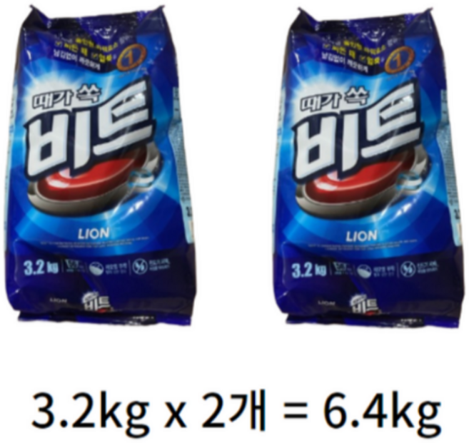비트 분말 세탁세제 일반용 리필, 3.2kg, 8개
