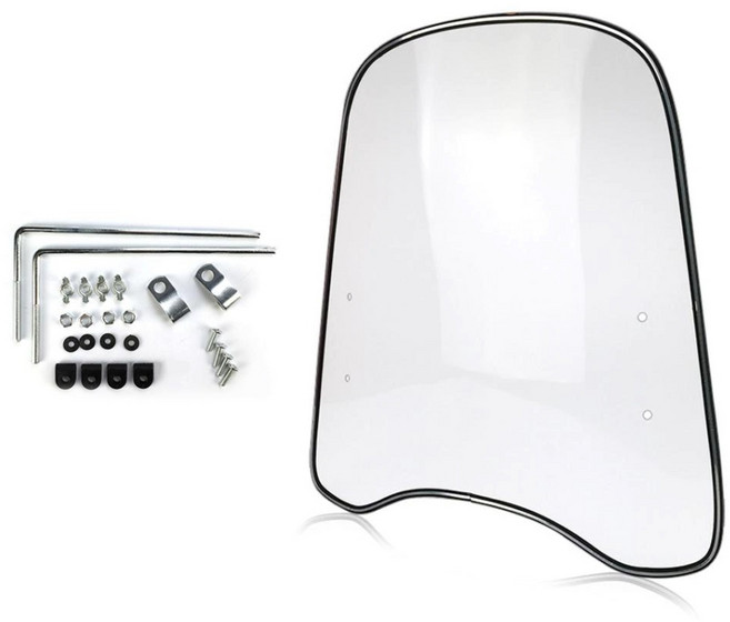 오토바이 클래식 윈드스크린 윈드가드 범용 스크린 바람막이 스쿠터 슈퍼커브 전동킥보드 전기자전거 튜닝용품 호환, 슈퍼커브스크린, 1세트