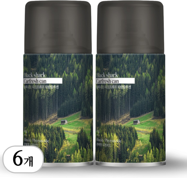 블랙샤크 차량용 방향제 피톤치드 탈취제, 6개, 112g