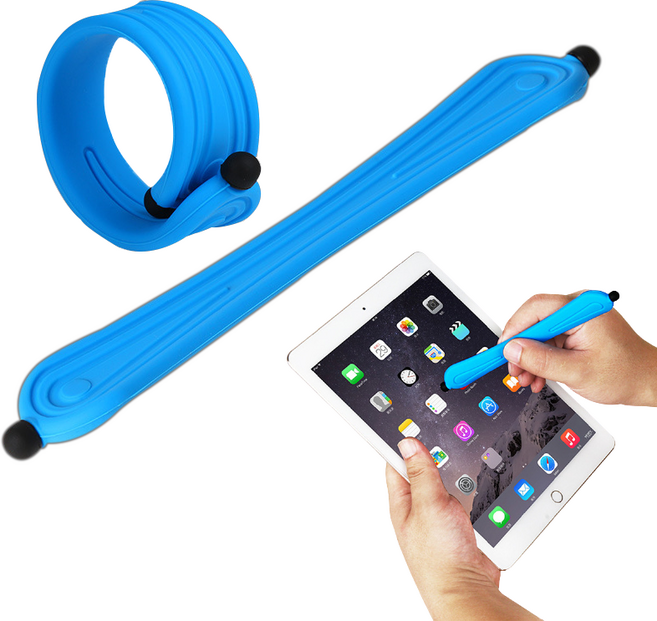 라이더스타 라이더 터치펜 밴드형 라이더펜 오토바이 바이크 자전거 배달대행, 블루, 1개