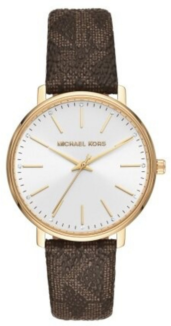 MICHAEL KORS 經典LOGO紋路真皮腕錶 MK2857