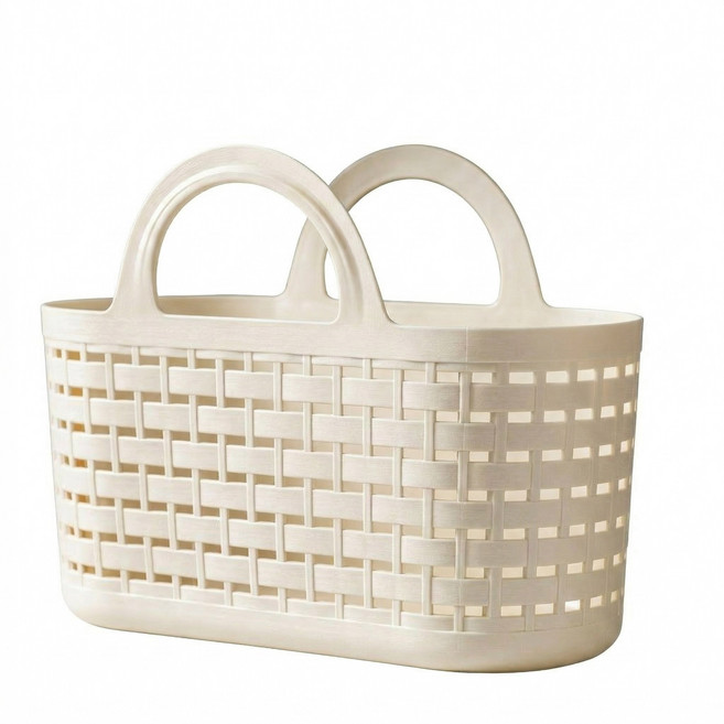 타니아홈 파스텔 통풍 다용도 목욕바구니, 크림화이트