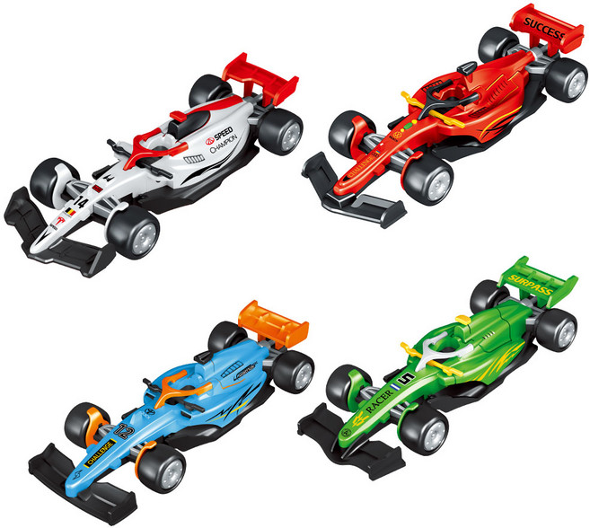 토이즈데이 F1 레이싱카 자동차 프라모델 만들기 키트 4종, 1세트