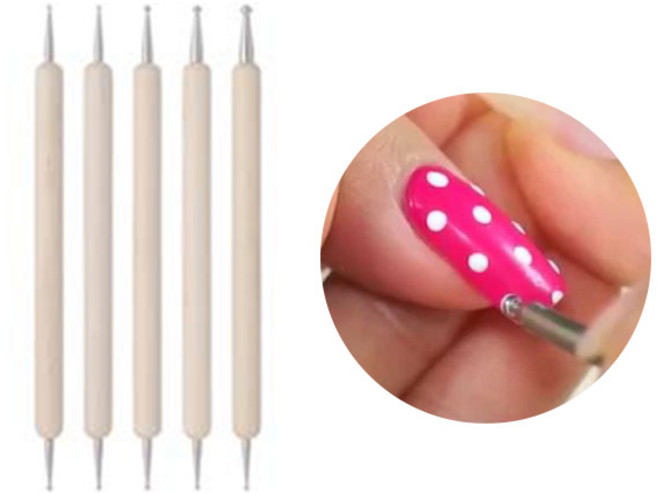 네일아트 도트봉 5종 세트 도트네일, 우드, 1세트, 우드5종