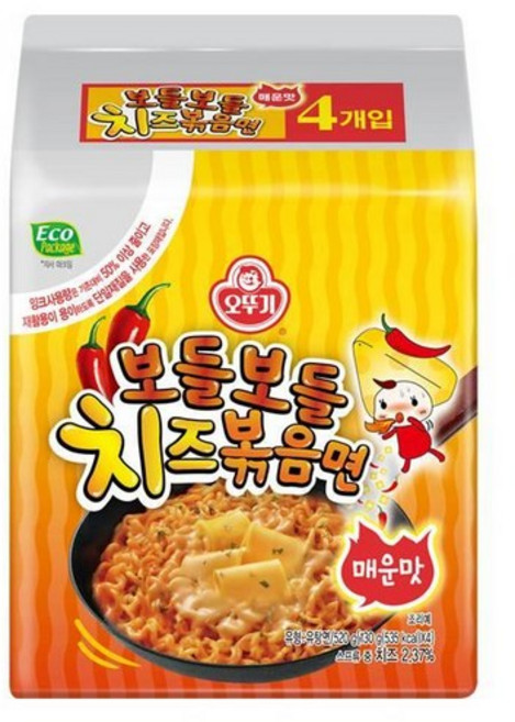 오뚜기 보들보들 치즈볶음면 매운맛 4개입, 1개