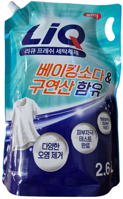 리큐 프레쉬 일반 세제 리필, 2.6L, 1개입, 4개