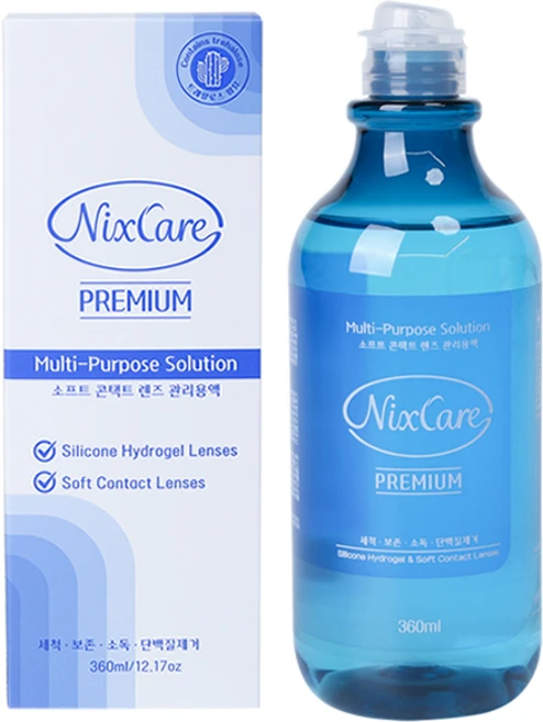 닉스케어 프리미엄 소프트 콘택트렌즈 관리용액, 1개, 360ml - 쿠팡