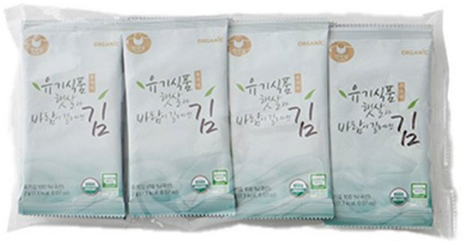 만전김 햇살과 바람이 길러낸 유기김(무조미)16개입, 4개, 32g, 무조미