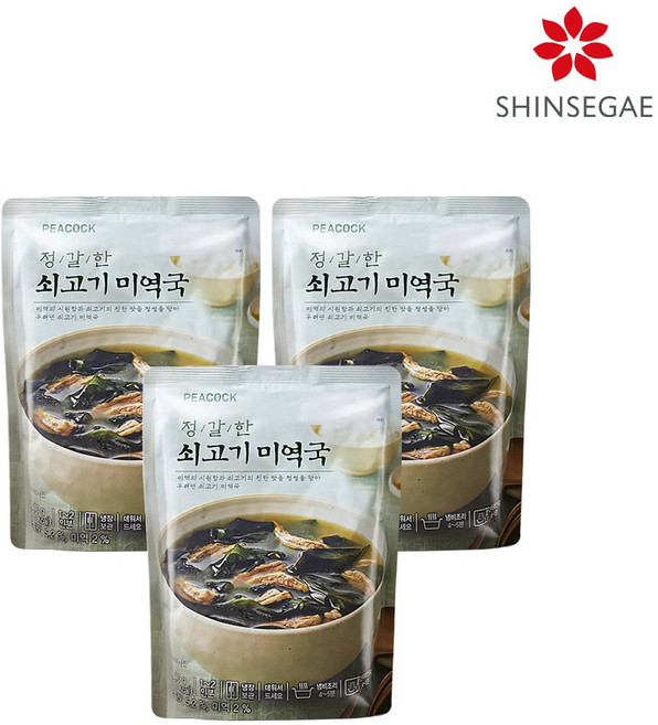 피코크 [피코크] 정갈한 소고기 미역국 500g x 3팩, 3개